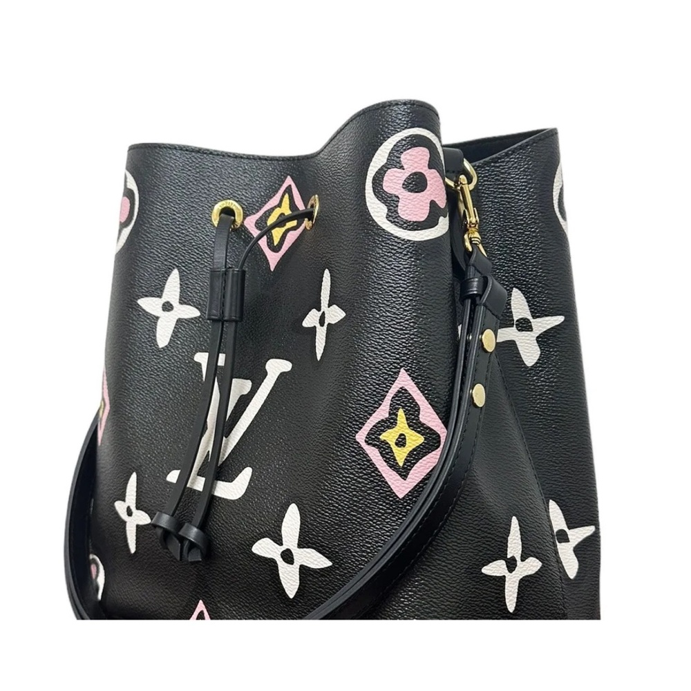 Louis Vuitton Neo Noe Black Bucket Bag Wild at Heart Giant Monogram MK Leopard - Picture 9 of 11